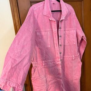 Old Navy Pink Denim Jumpsuit